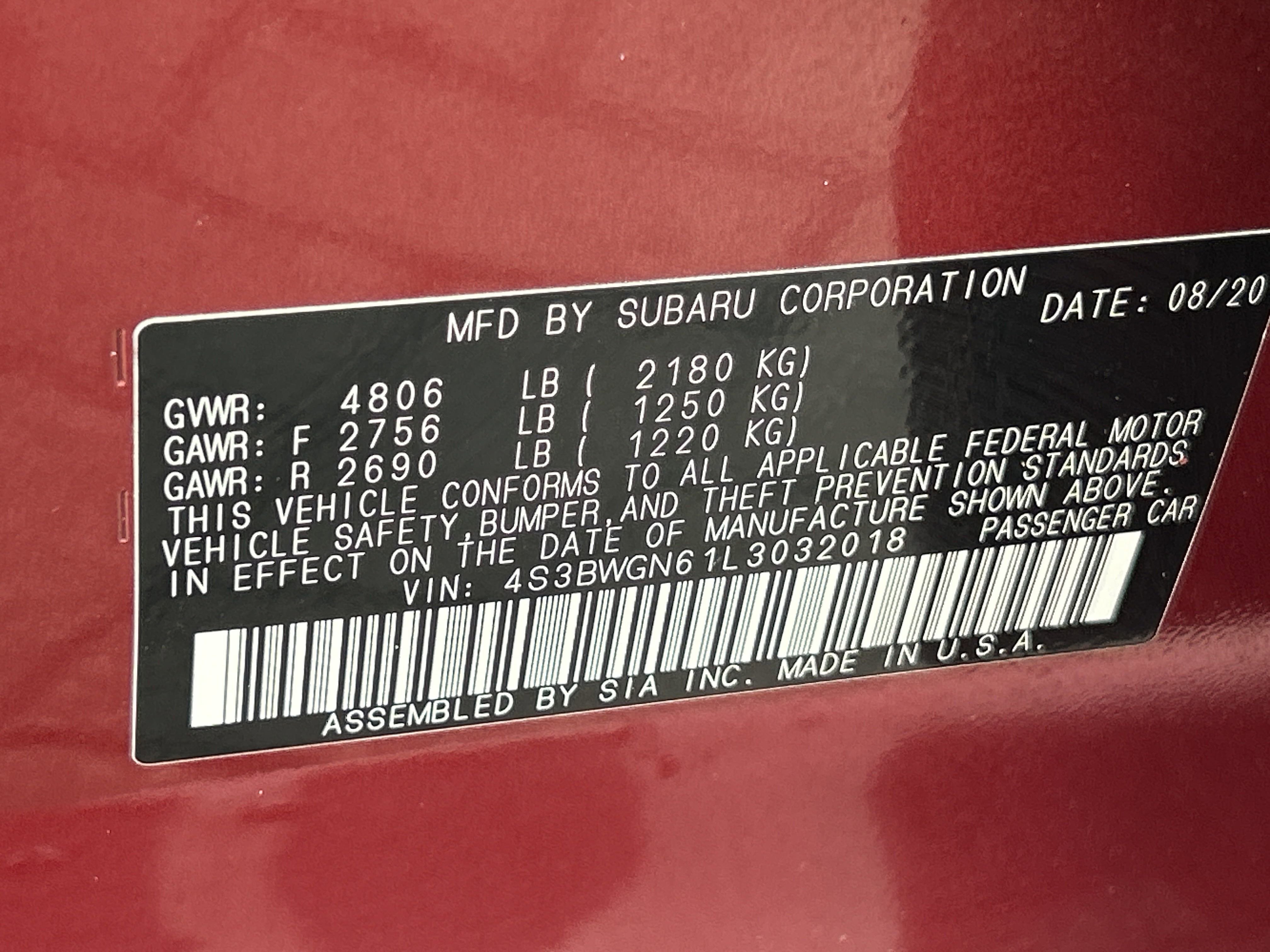 2020 Subaru Legacy Limited XT photo 13