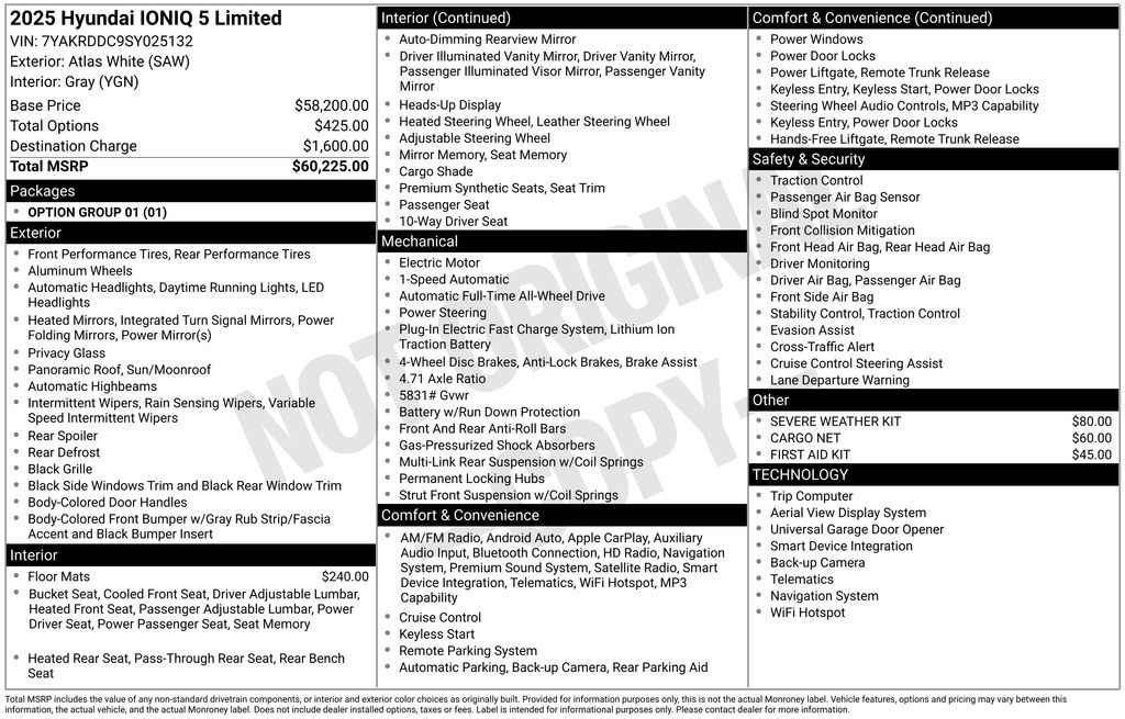 Certified 2025 Hyundai IONIQ 5 Limited with VIN 7YAKRDDC9SY025132 for sale in Highland Park, IL