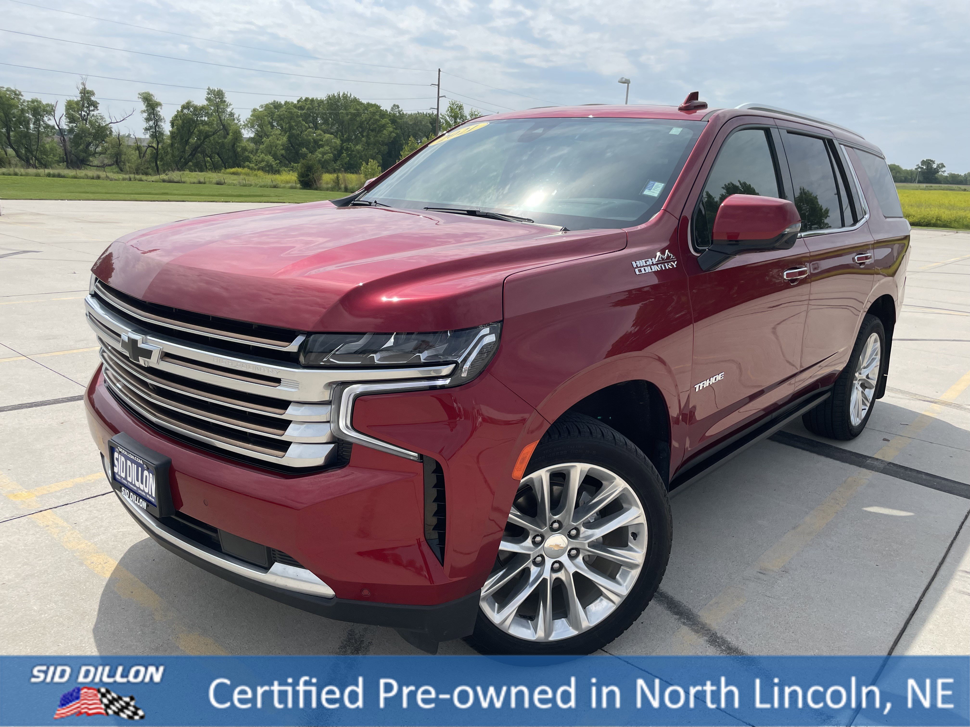 Certified Used 2021 Cherry Red Tintcoat Chevrolet High Country image 1