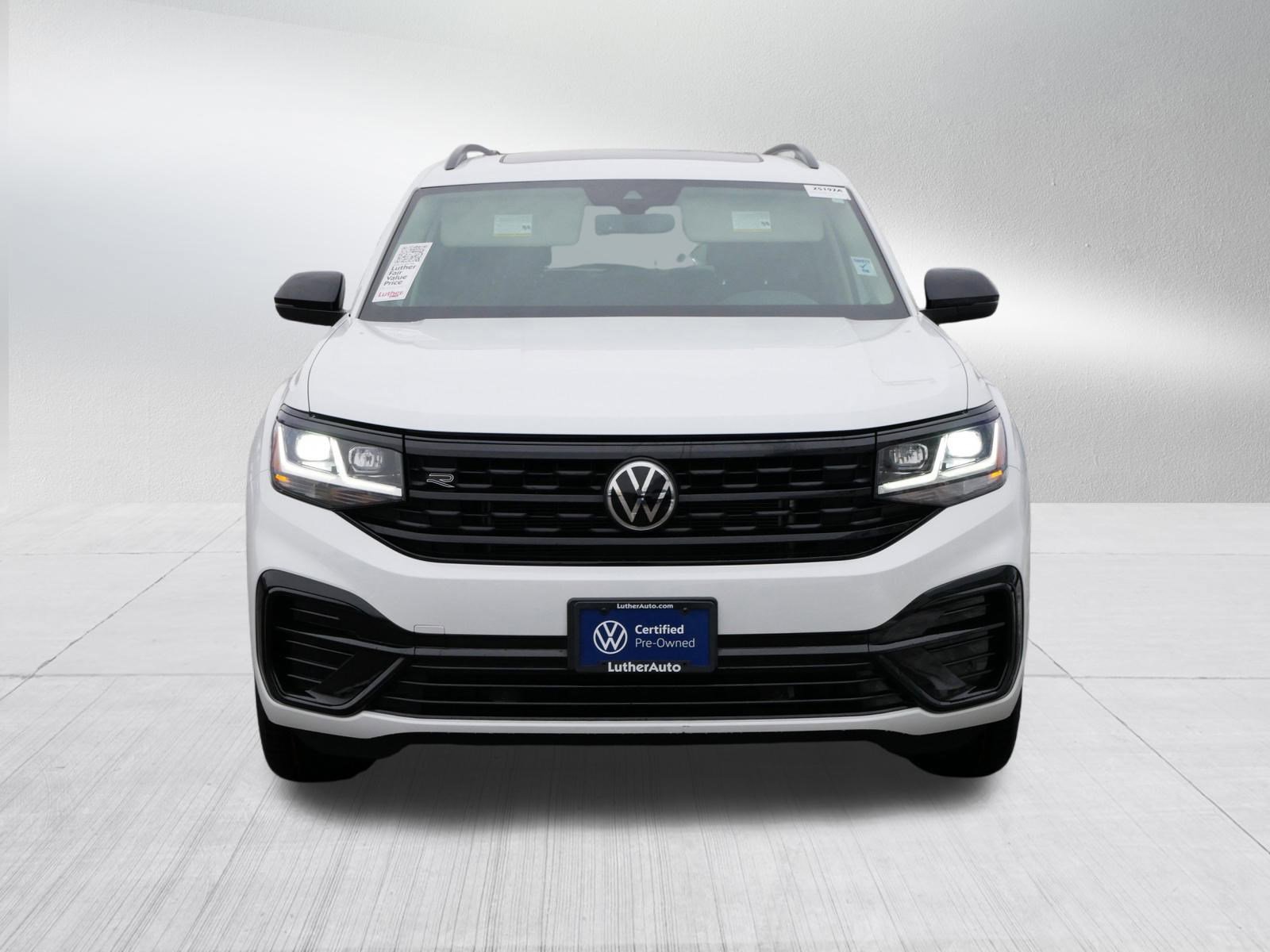 Certified 2022 Volkswagen Atlas SEL R-Line Black with VIN 1V2SR2CAXNC549644 for sale in Brooklyn Center, Minnesota