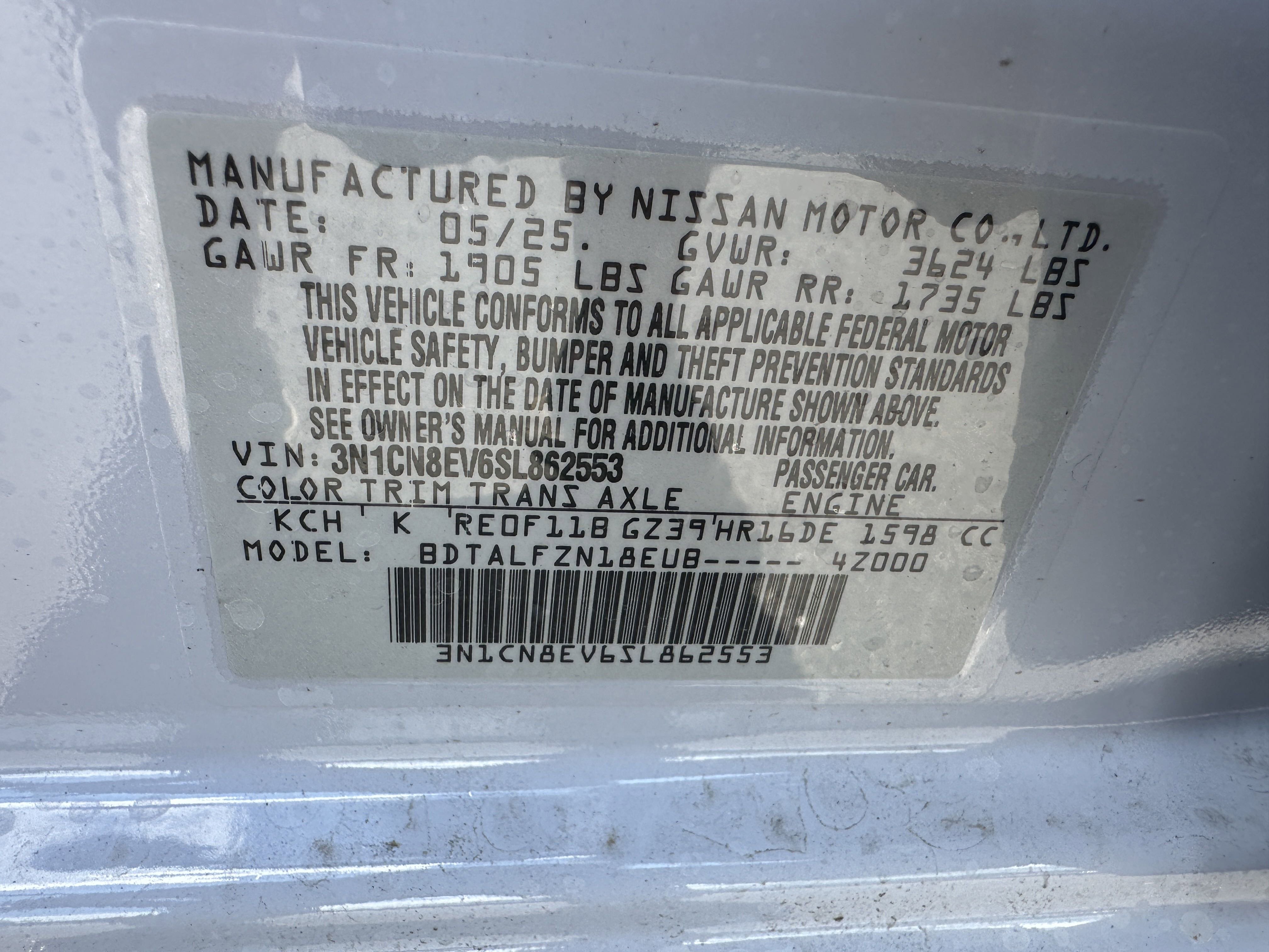 2025 Nissan Versa SV photo 2