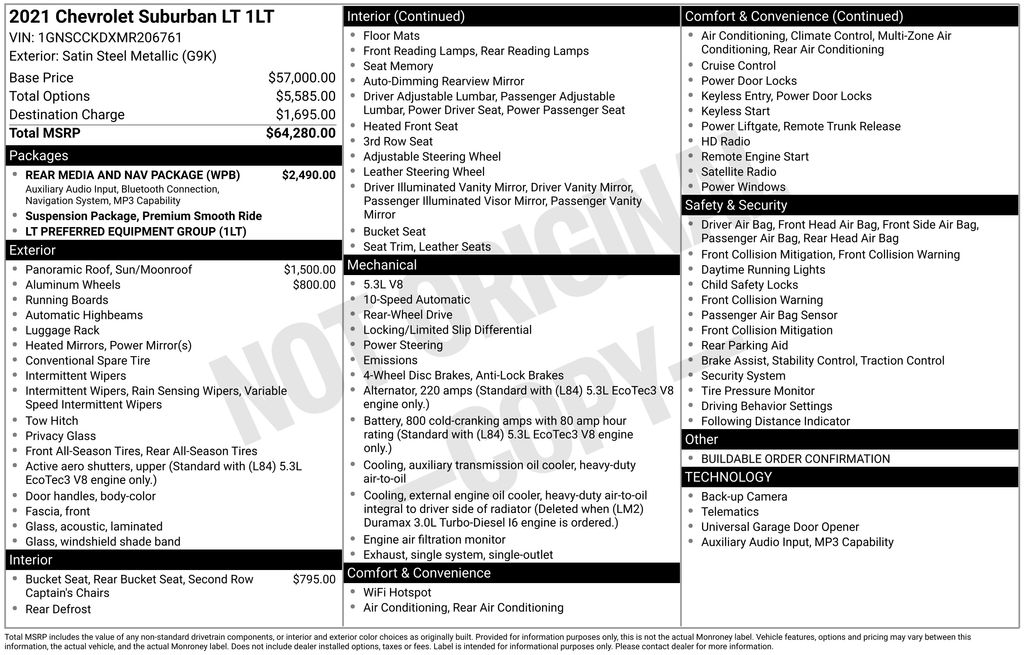 2021 Chevrolet Suburban LT's photo