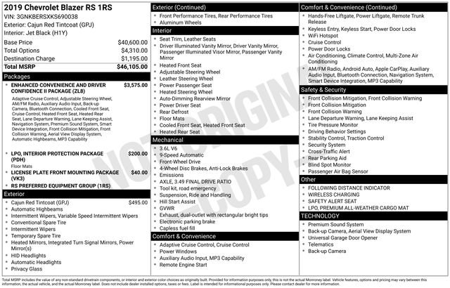 2019 Chevrolet Blazer RS's photo