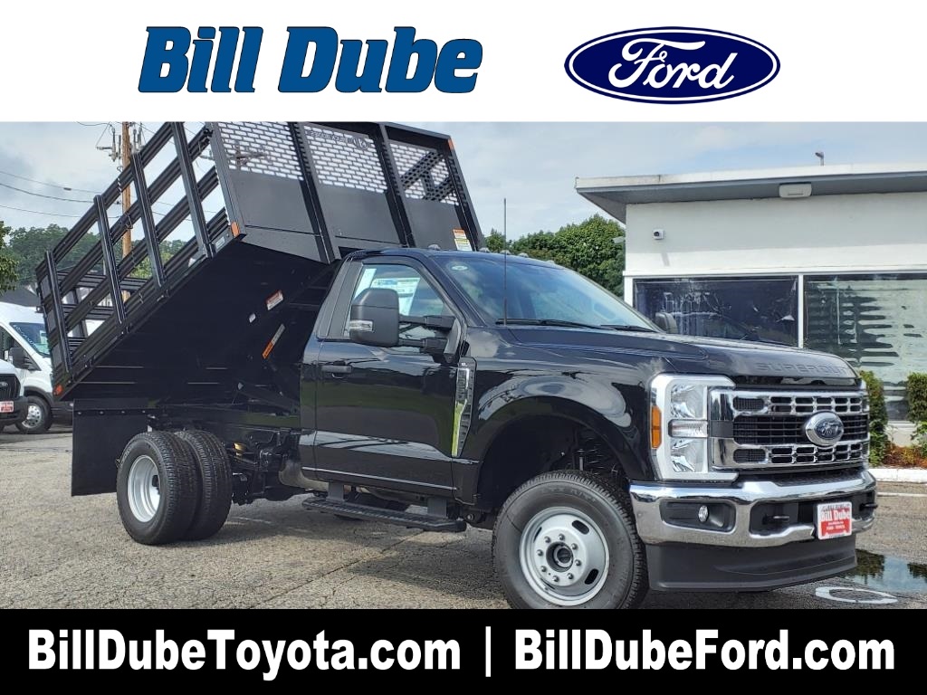 New 2024 Agate Black Metallic Ford XL Rack Dump Truck image 1