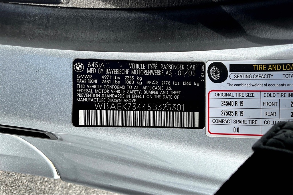 2005 Bmw 645Ci 6-Series photo 30