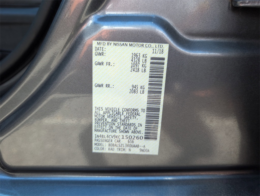 2019 Nissan Altima 2.5 SR photo 17