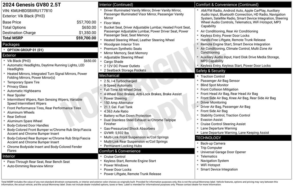 2024 GENESIS GV80 Standard's photo