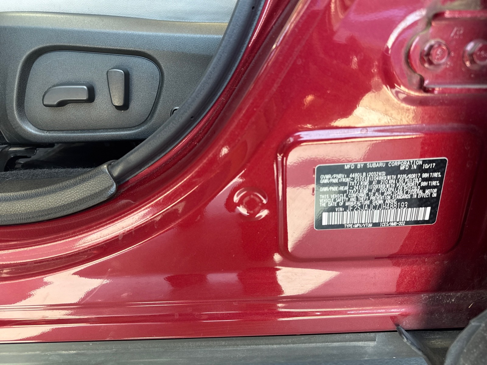 Used 2018 RED Subaru Limited image 24