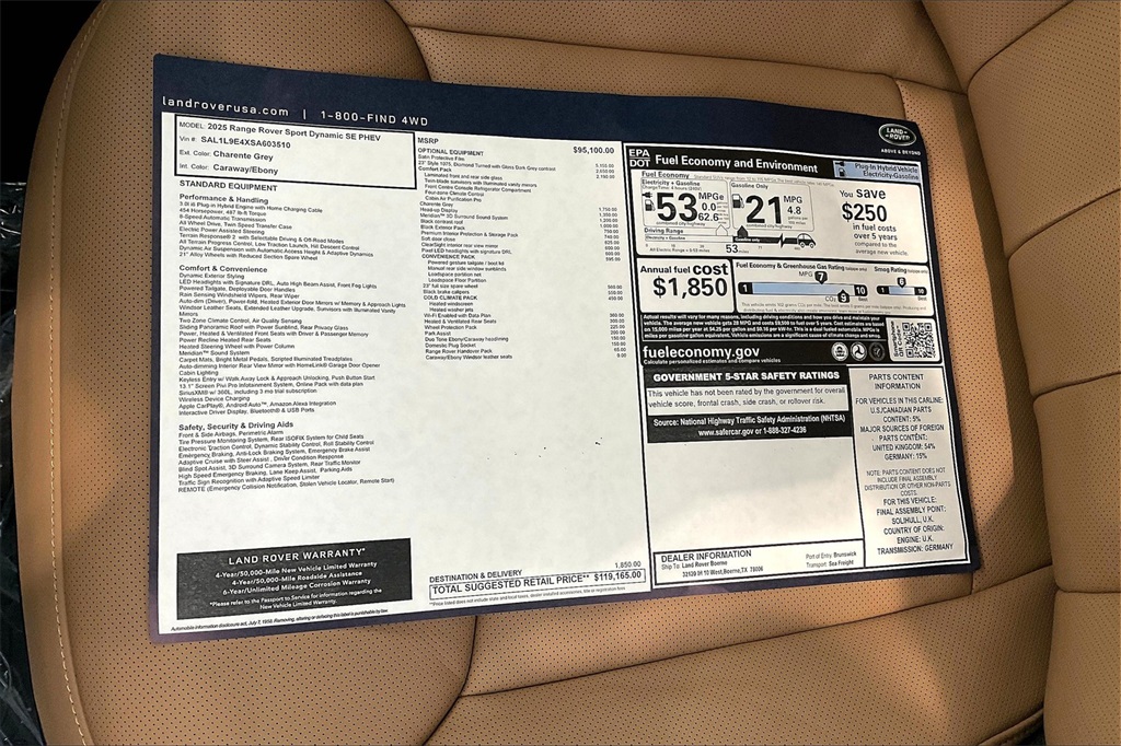 2025 Land Rover Range Rover Sport SE photo 14