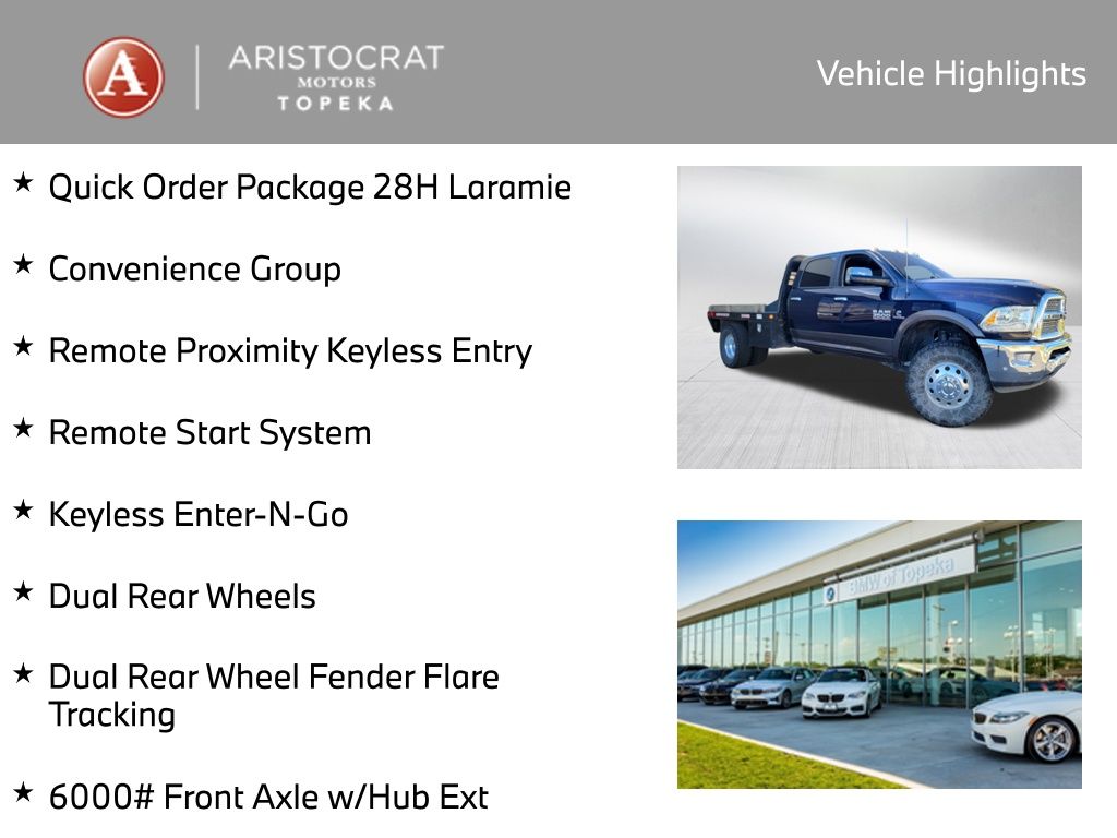 Used 2017 RAM Ram 3500 Pickup Laramie with VIN 3C63RRJL4HG730217 for sale in Kansas City