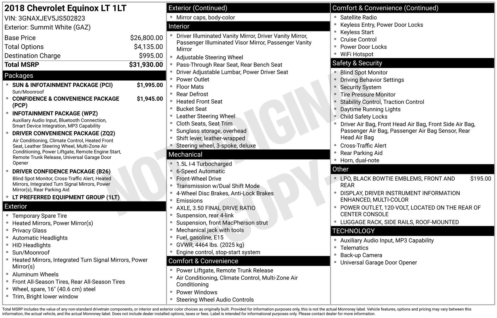 Used 2018 Chevrolet Equinox LT with VIN 3GNAXJEV5JS502823 for sale in Baxter, Minnesota