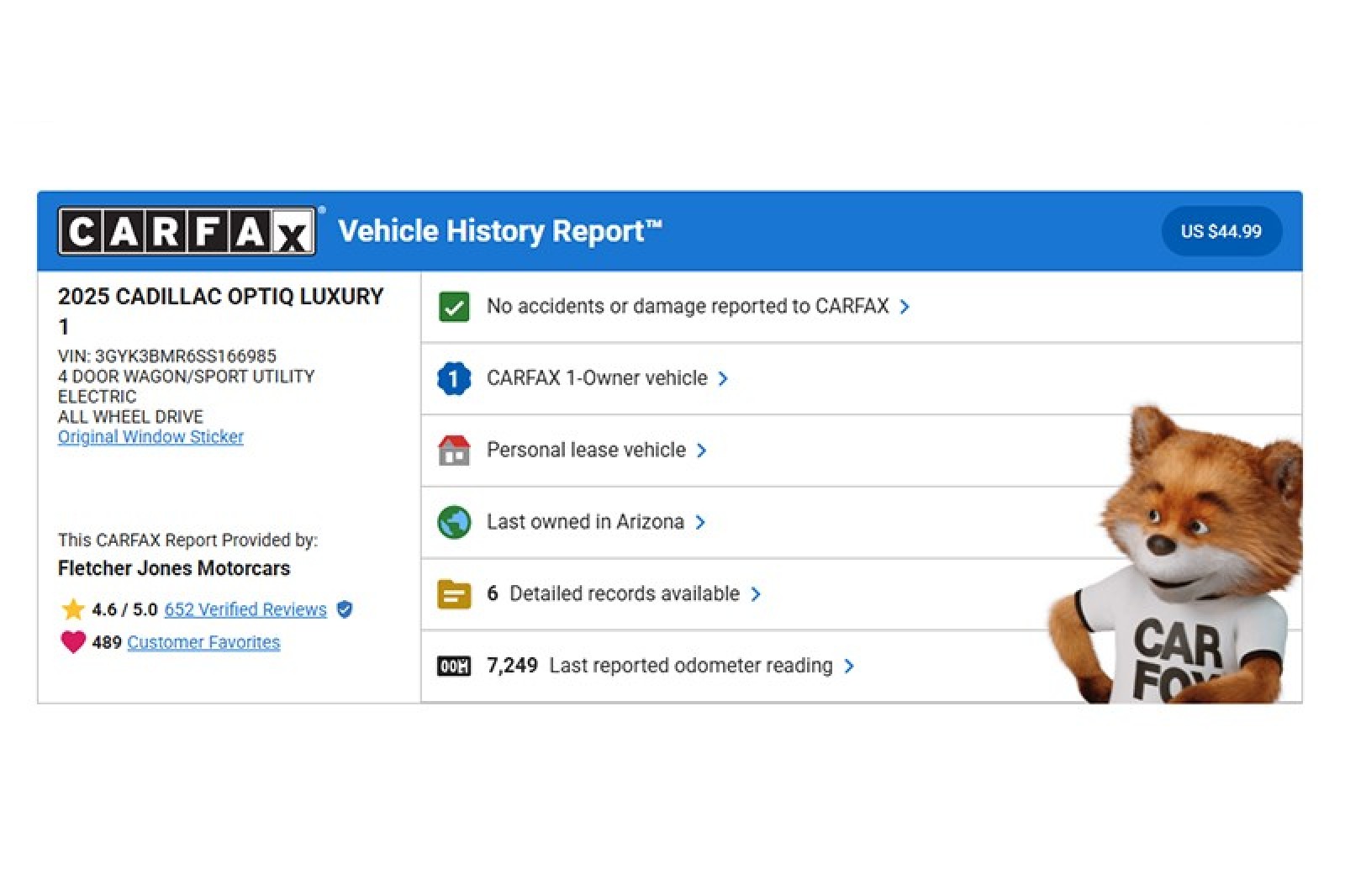 Used 2025 Cadillac OPTIQ Luxury 1 with VIN 3GYK3BMR6SS166985 for sale in Costa Mesa, CA