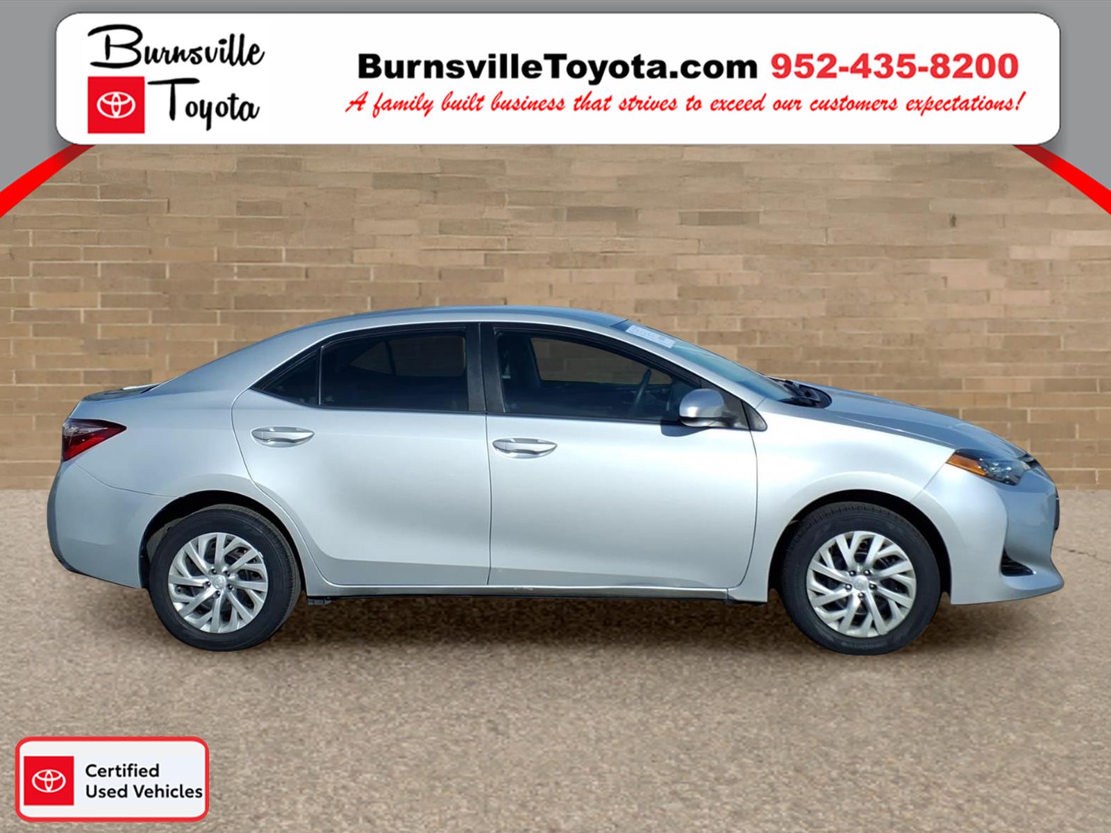 Certified 2019 Toyota Corolla LE with VIN 2T1BURHE4KC200597 for sale in Burnsville, Minnesota