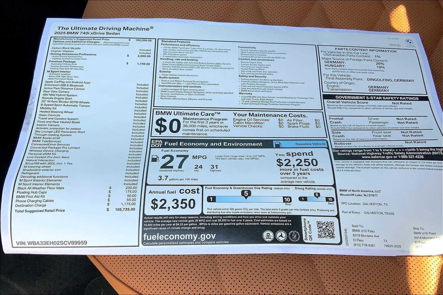 2025 Bmw 740i 740i xDrive photo 20