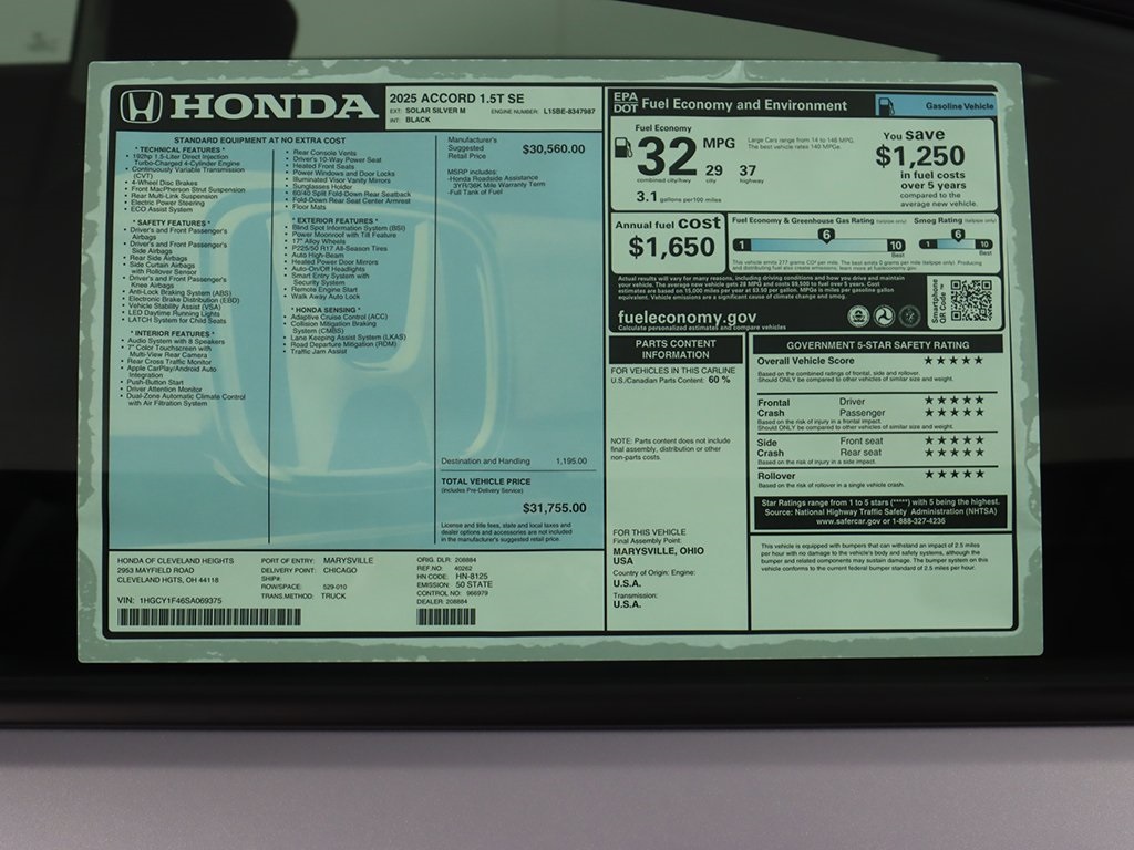 2025 Honda Accord SE photo 21