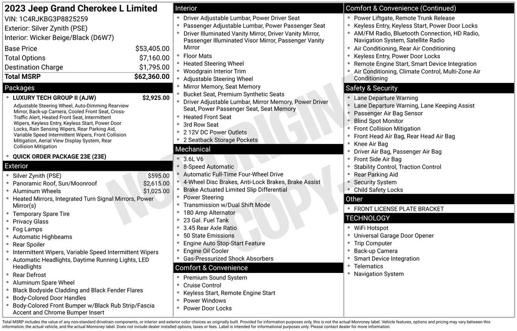 Used 2023 Jeep Grand Cherokee L Limited with VIN 1C4RJKBG3P8825259 for sale in Elk River, Minnesota