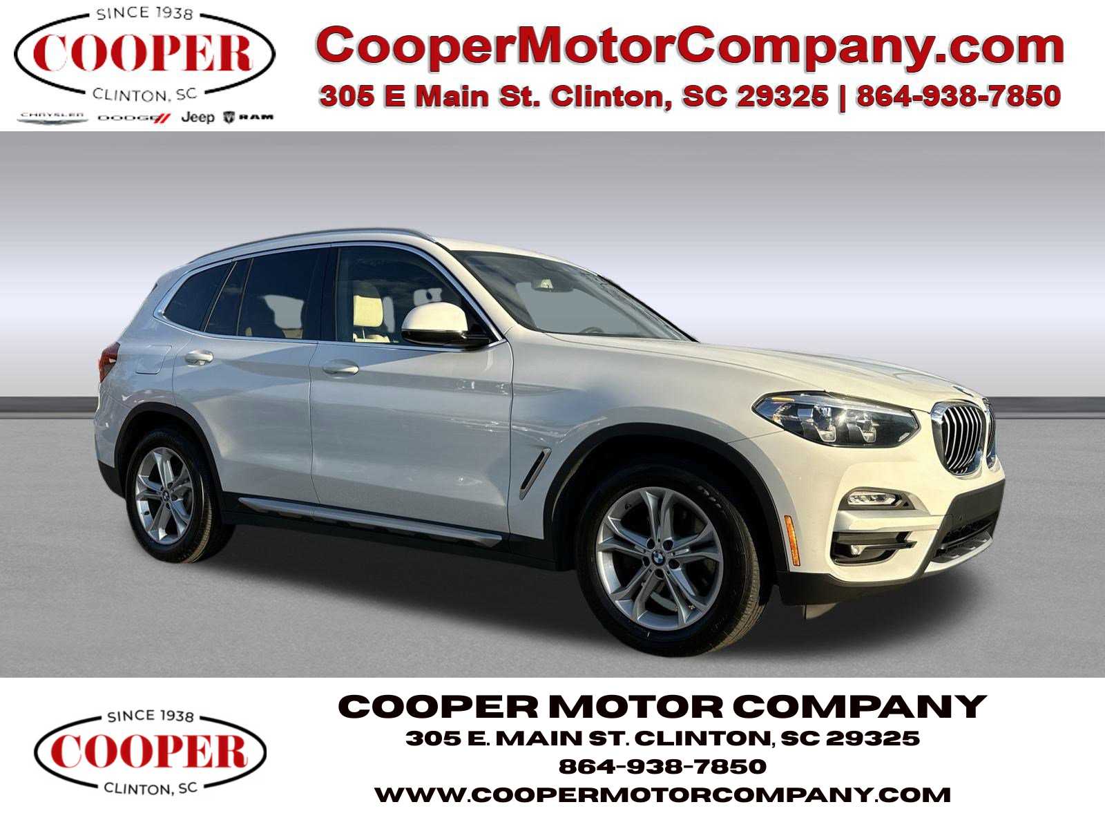 Used 2019 BMW X3 30i with VIN 5UXTR7C52KLR52226 for sale in Clinton, SC