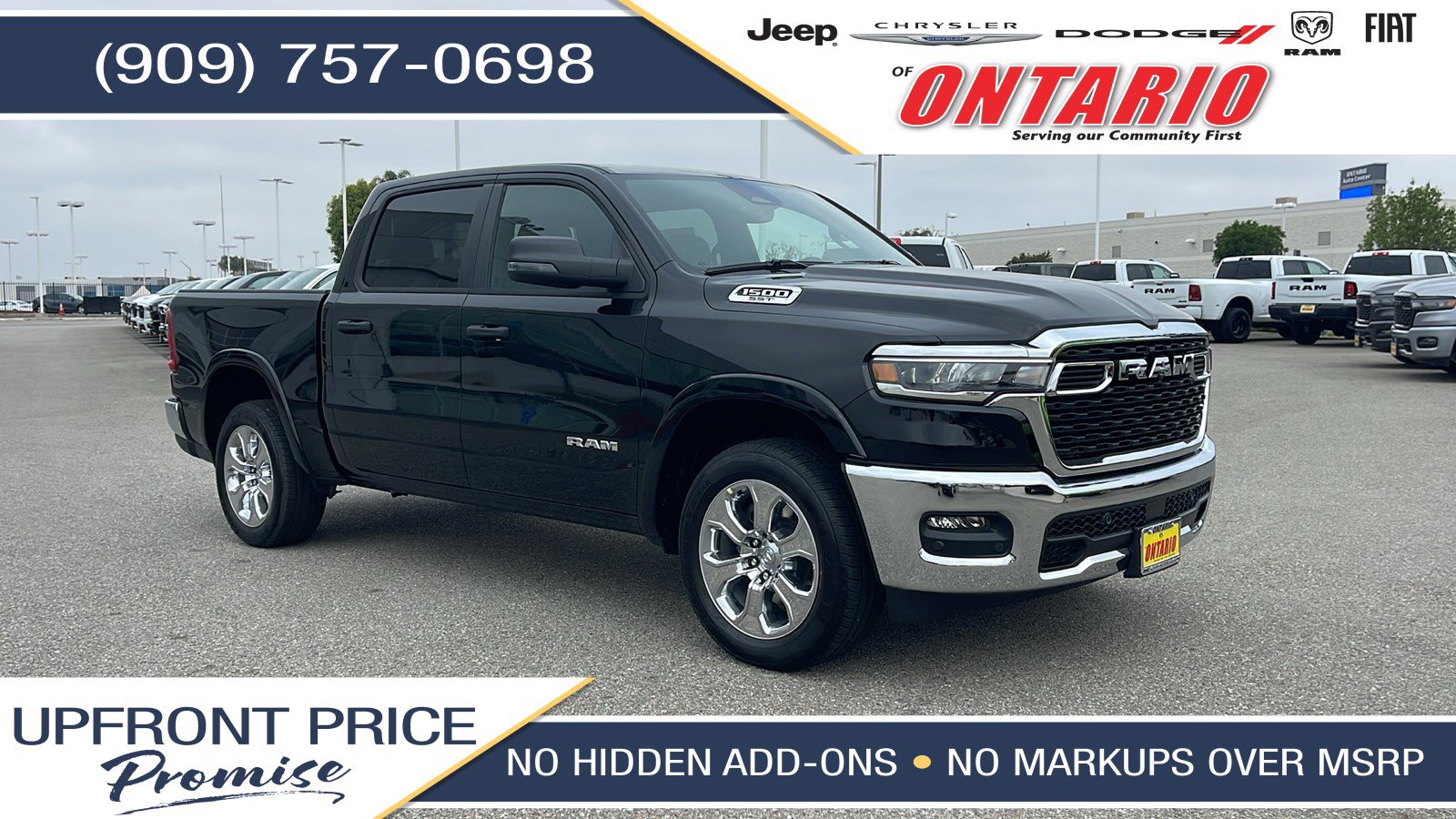 New 2025 Diamond Black Crystal Pearl-Coat Exterior Paint RAM Big Horn/Lone Star image 1