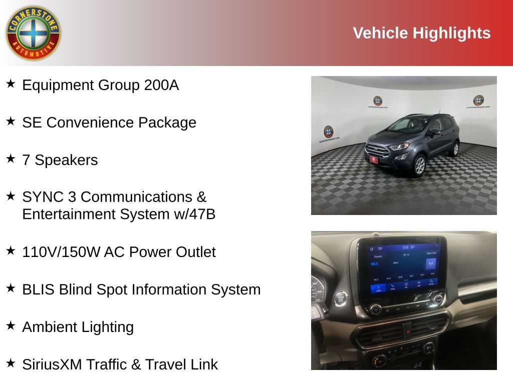 Used 2022 Ford EcoSport SE with VIN MAJ6S3GL1NC457479 for sale in Elk River, Minnesota