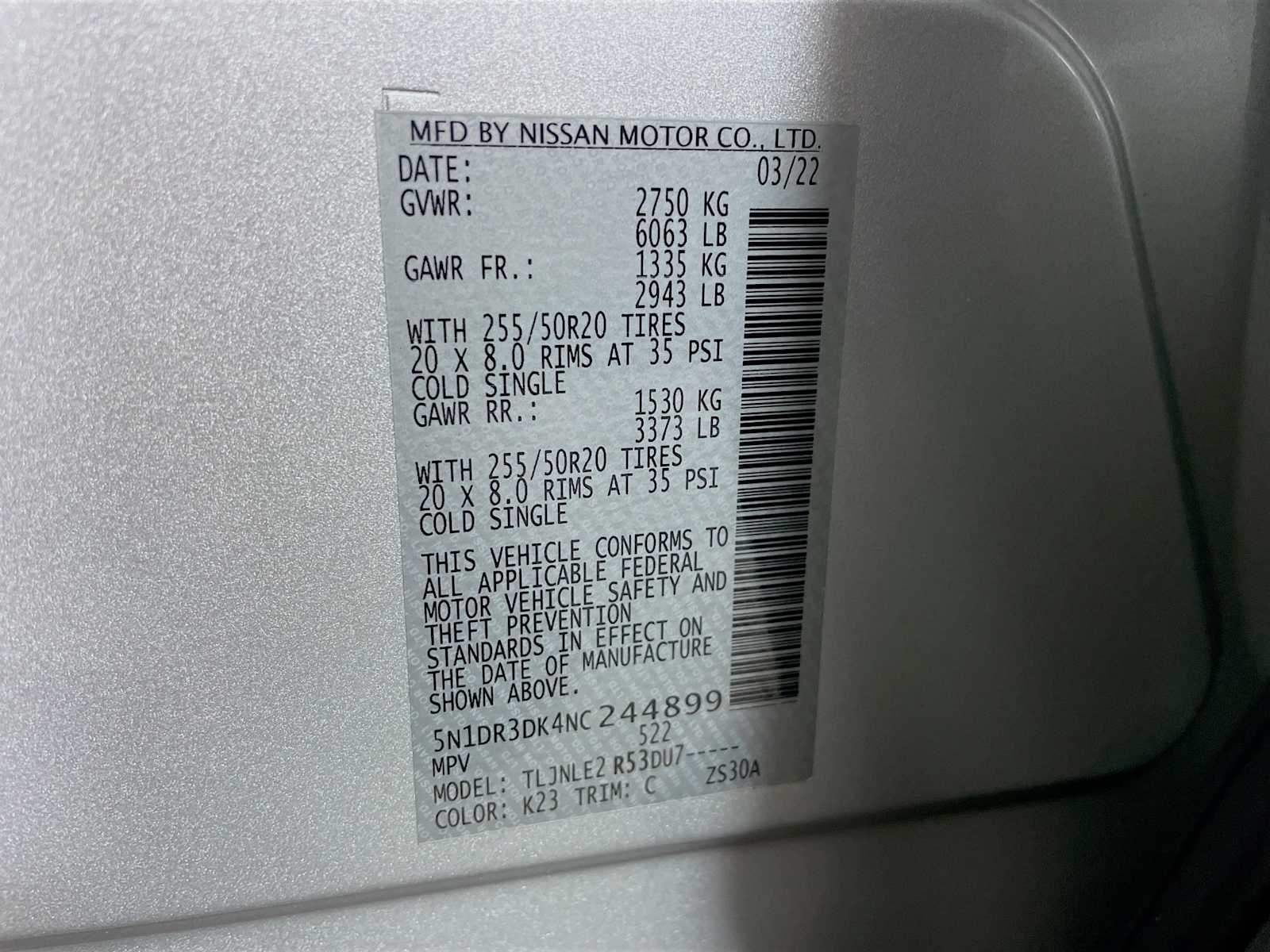 2022 Nissan Pathfinder Platinum photo 33