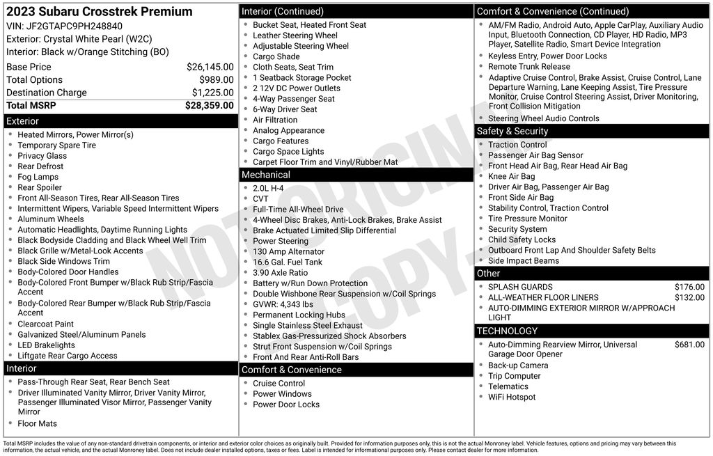2023 Subaru Crosstrek Premium's photo