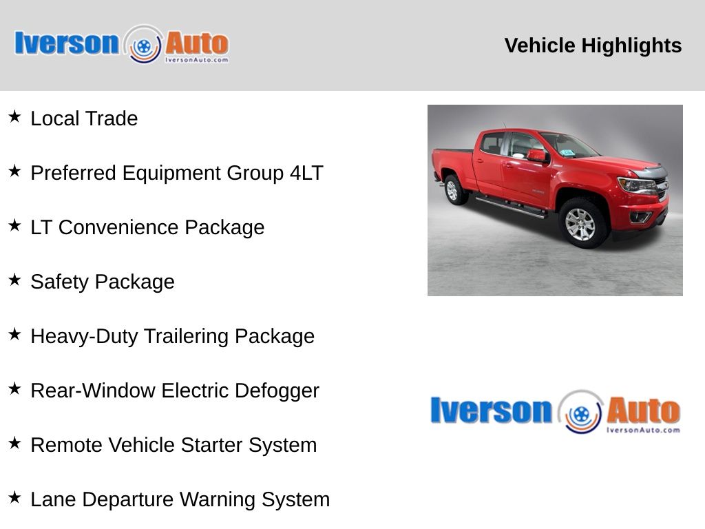 Used 2017 Chevrolet Colorado LT with VIN 1GCPTCE16H1178025 for sale in Huron, SD