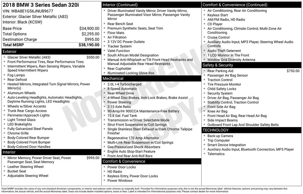 Used 2018 BMW 3 Series 320i with VIN WBA8E1G56JNU89677 for sale in Buena Park, CA
