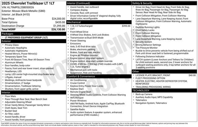 2025 Chevrolet Trailblazer LT's photo