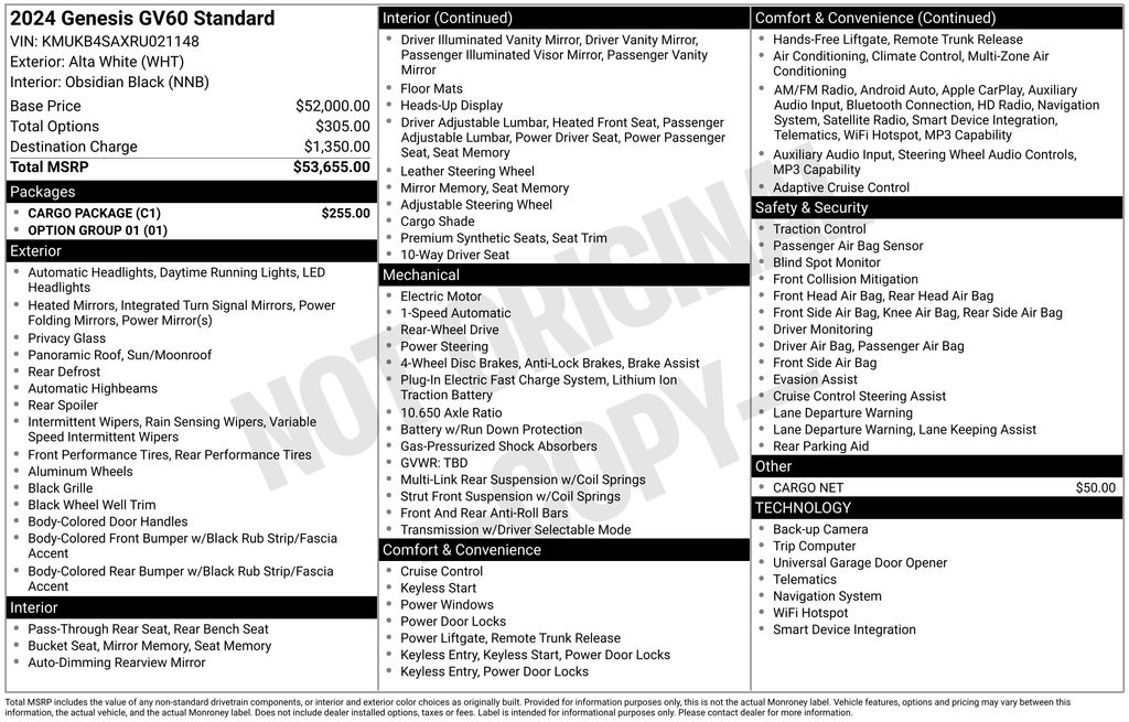 Used 2024 GENESIS GV60 Standard with VIN KMUKB4SAXRU021148 for sale in Highland Park, IL