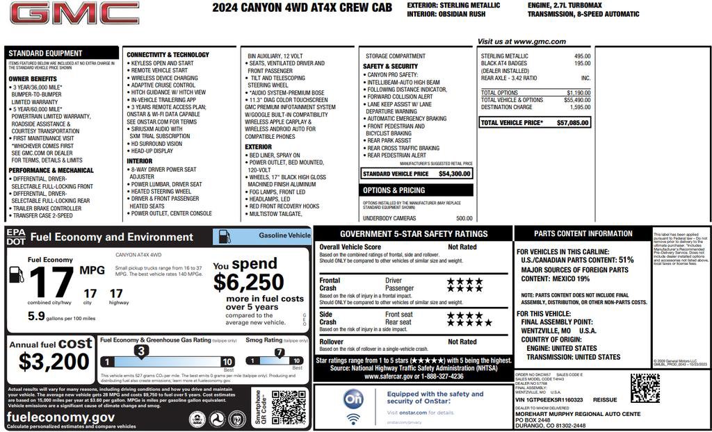 Used 2024 Sterling Metallic GMC AT4X image 3