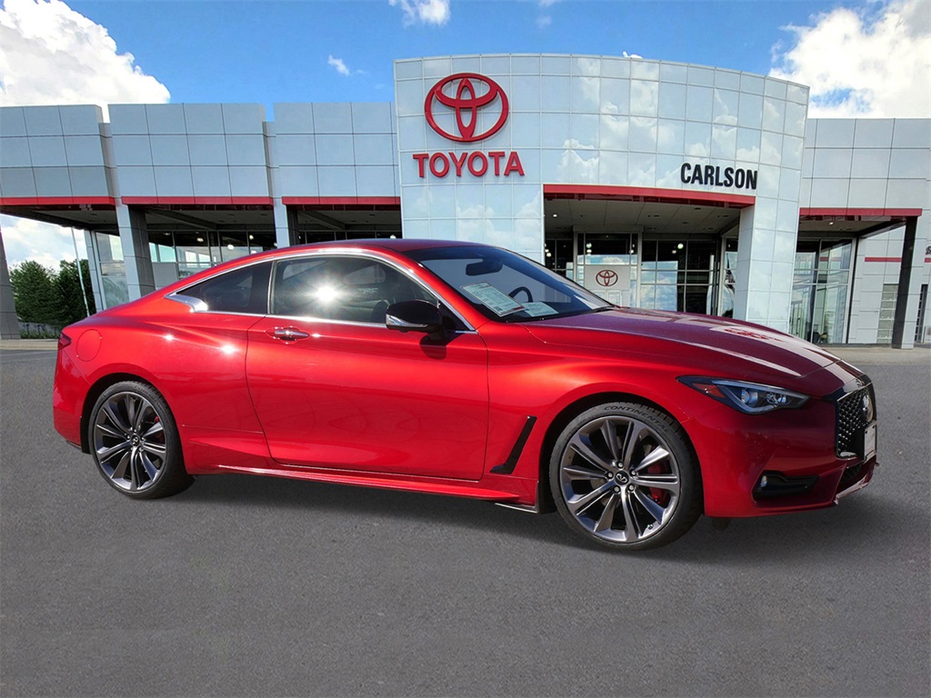 Used 2022 INFINITI Q60 Coupe RED SPORT with VIN JN1FV7LL6NM680998 for sale in Minneapolis, Minnesota