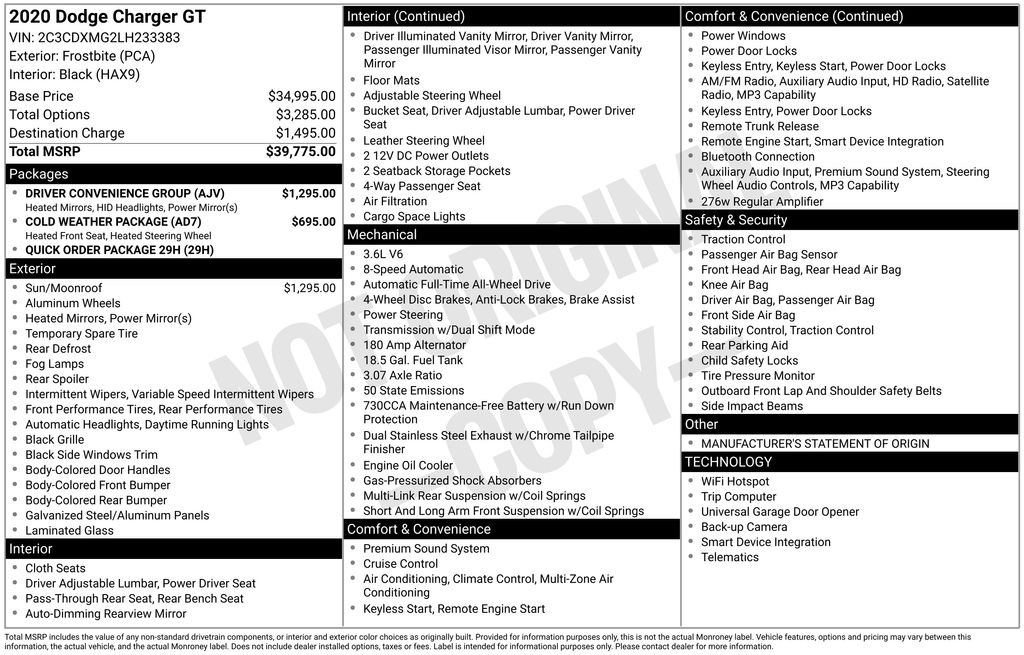 Used 2020 Dodge Charger GT with VIN 2C3CDXMG2LH233383 for sale in Elk River, Minnesota