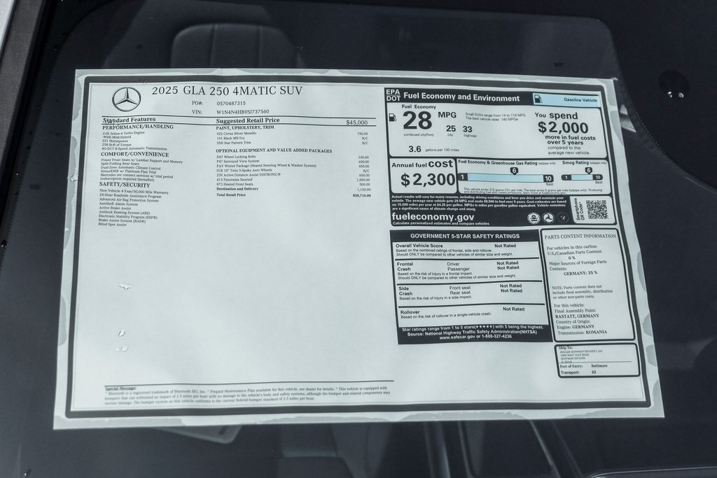 2025 Mercedes Benz GLA 250 4MATIC photo 24