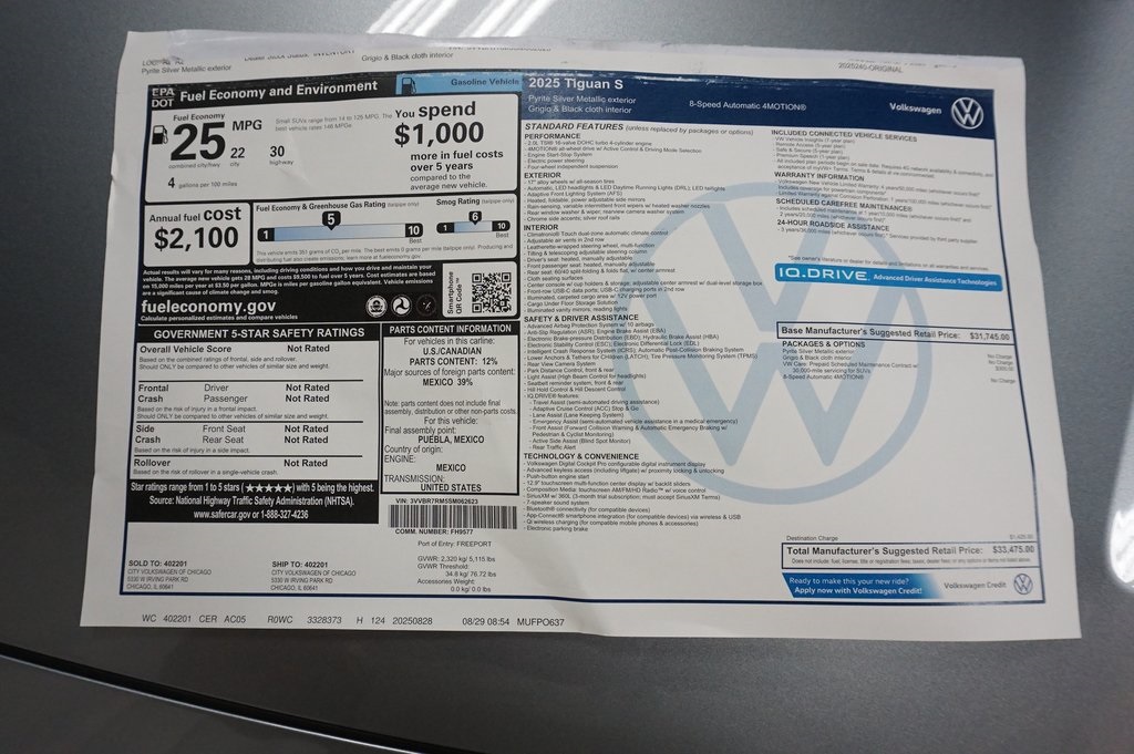 2025 Volkswagen Tiguan S photo 32