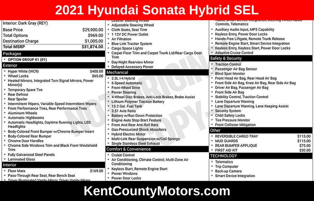 2021 Hyundai Sonata Hybrid SEL