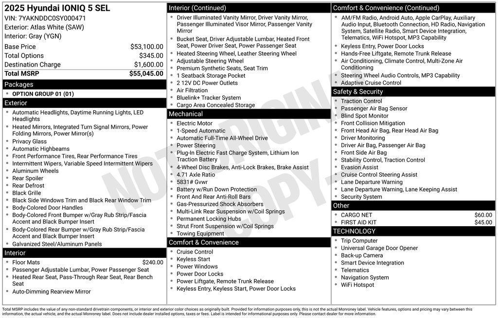 Certified 2025 Hyundai IONIQ 5 SEL with VIN 7YAKNDDC0SY000471 for sale in Highland Park, IL