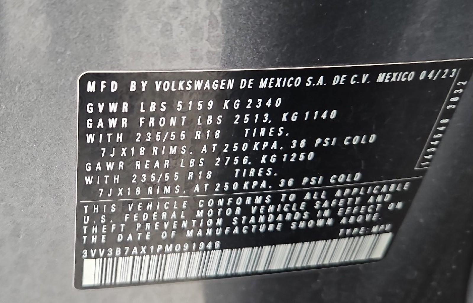 Used 2023 Platinum Gray Metallic Volkswagen SE image 20