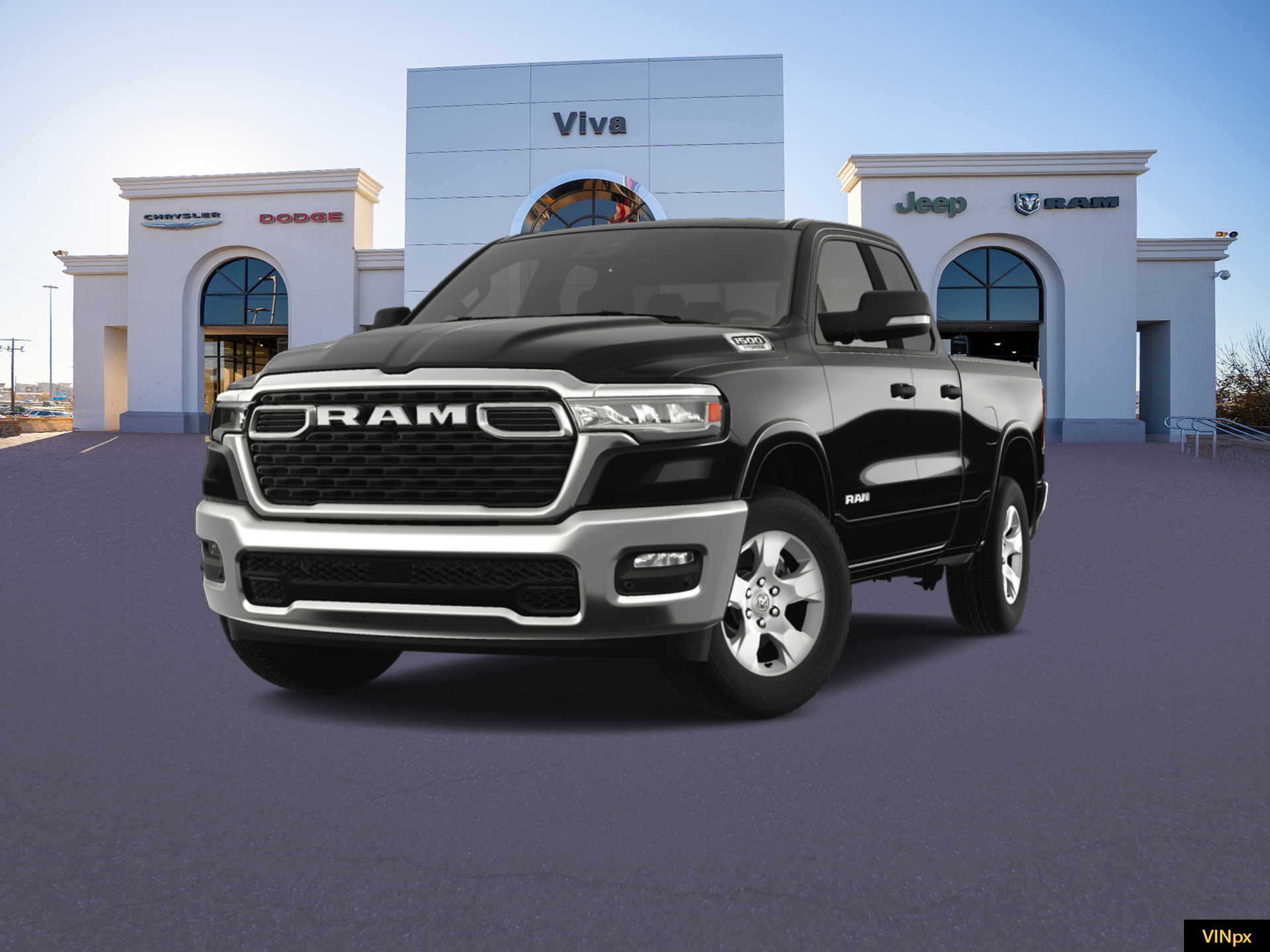New 2025 Diamond Black Crystal Pearl-Coat Exterior Paint RAM Lone Star image 1