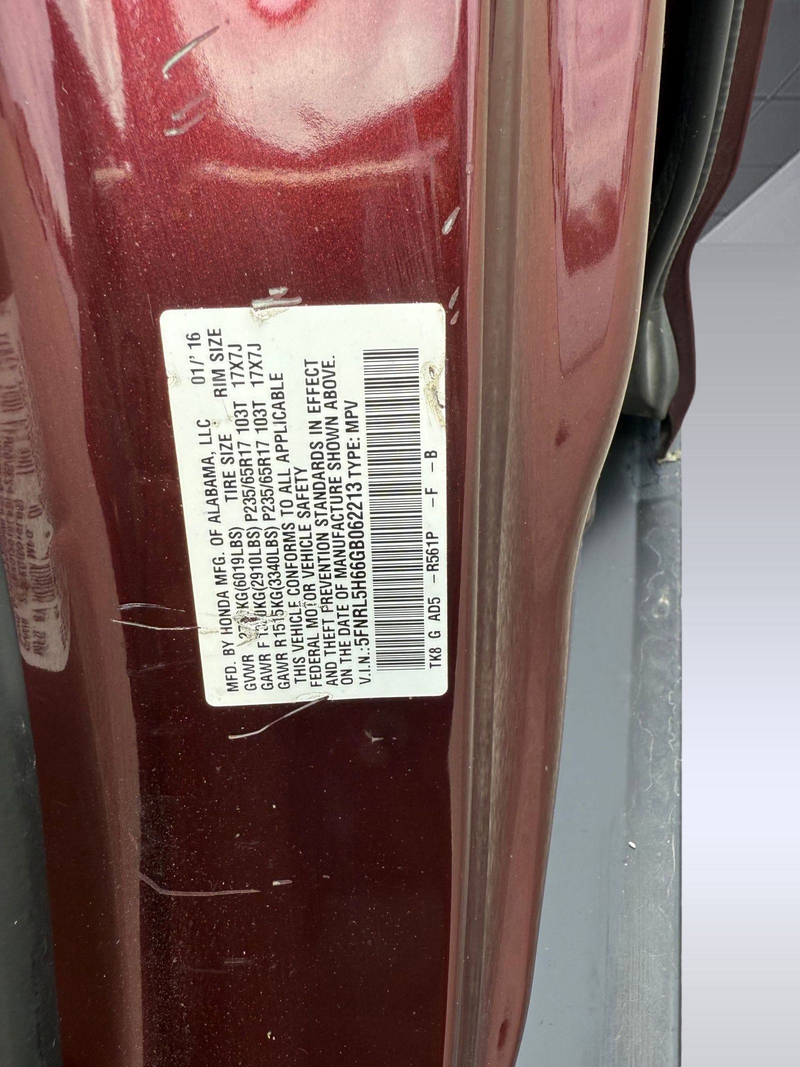2016 Honda Odyssey EX-L photo 20