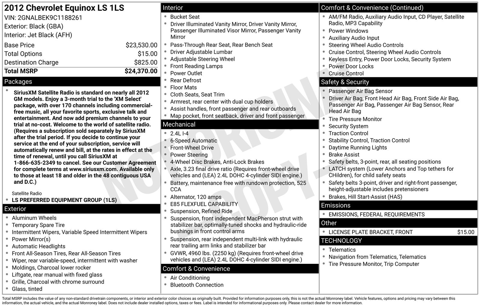 Used 2012 Chevrolet Equinox LS with VIN 2GNALBEK9C1188261 for sale in North Olmsted, OH