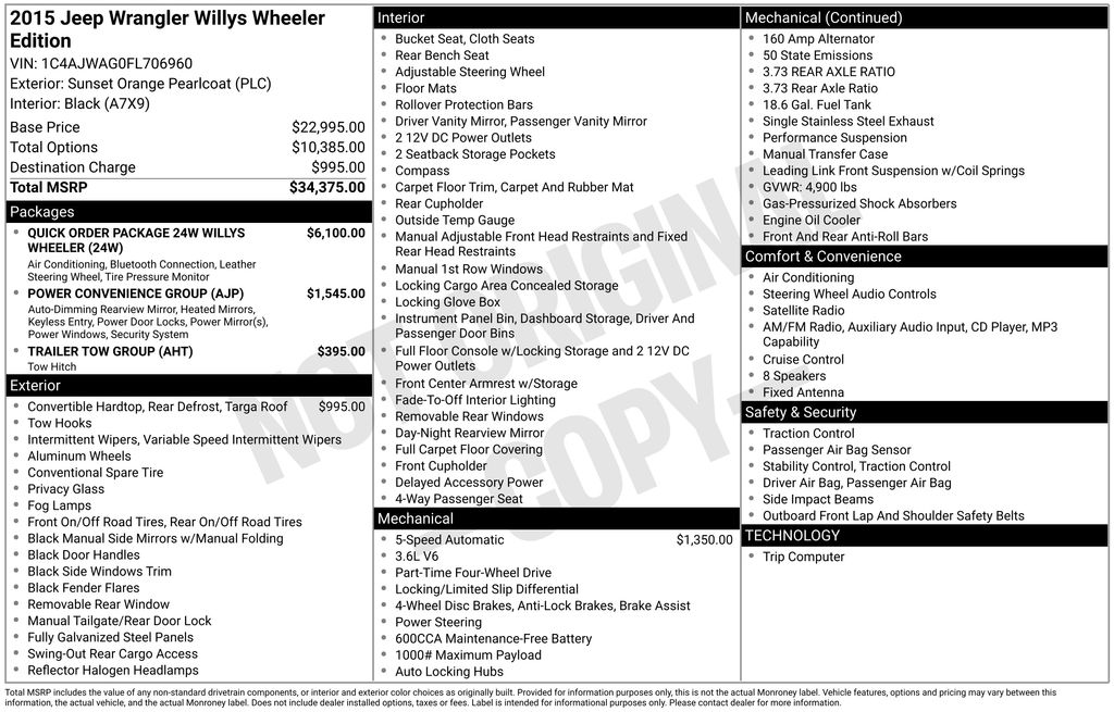 2015 Jeep Wrangler Sport's photo