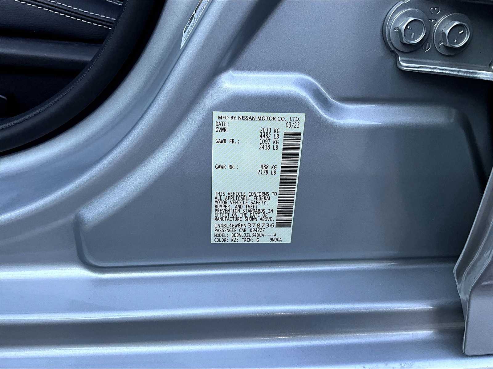 2023 Nissan Altima 2.5 SL photo 35