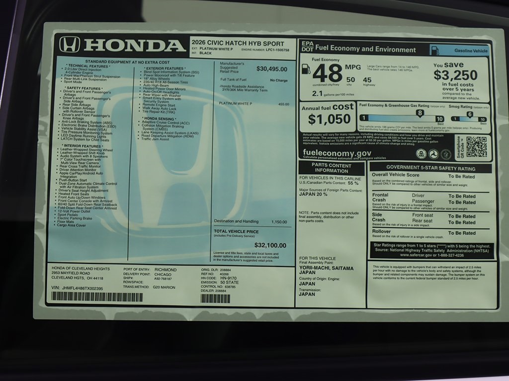 2026 Honda Civic Hybrid Sport photo 22