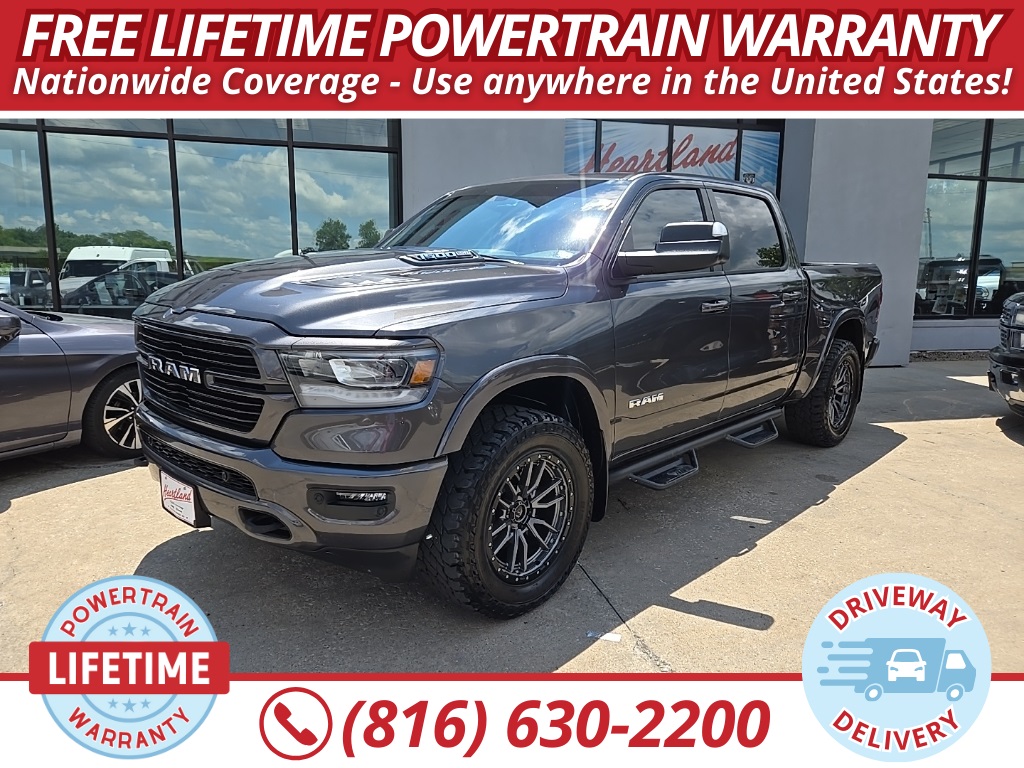 Used 2021 RAM Ram 1500 Pickup Laramie with VIN 1C6SRFJM9MN737037 for sale in Kansas City