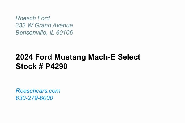 Used 2024 Ford Mustang Mach-E Select RWD with VIN 3FMTK1R42RMA09999 for sale in Elmhurst, IL