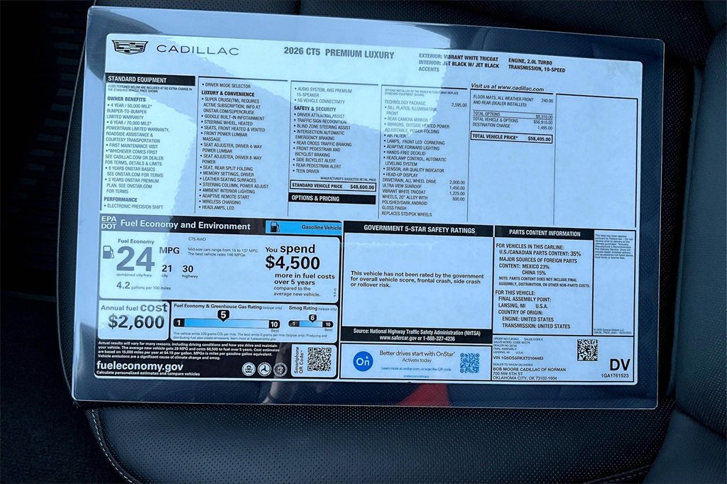2026 Cadillac CT5 Premium Luxury photo 13