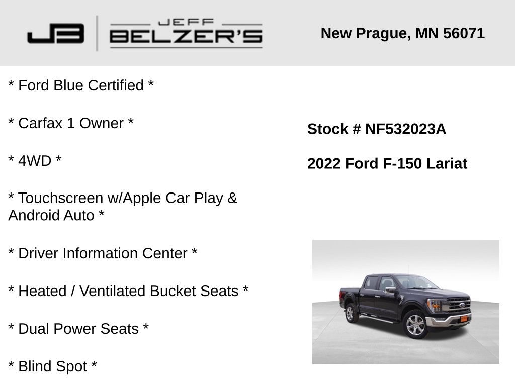 Used 2022 Black Ford Lariat image 2
