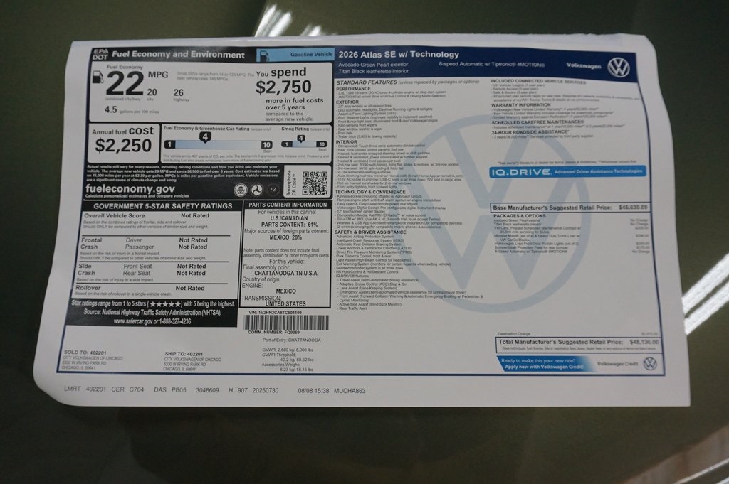 2026 Volkswagen Atlas SE Technology photo 35