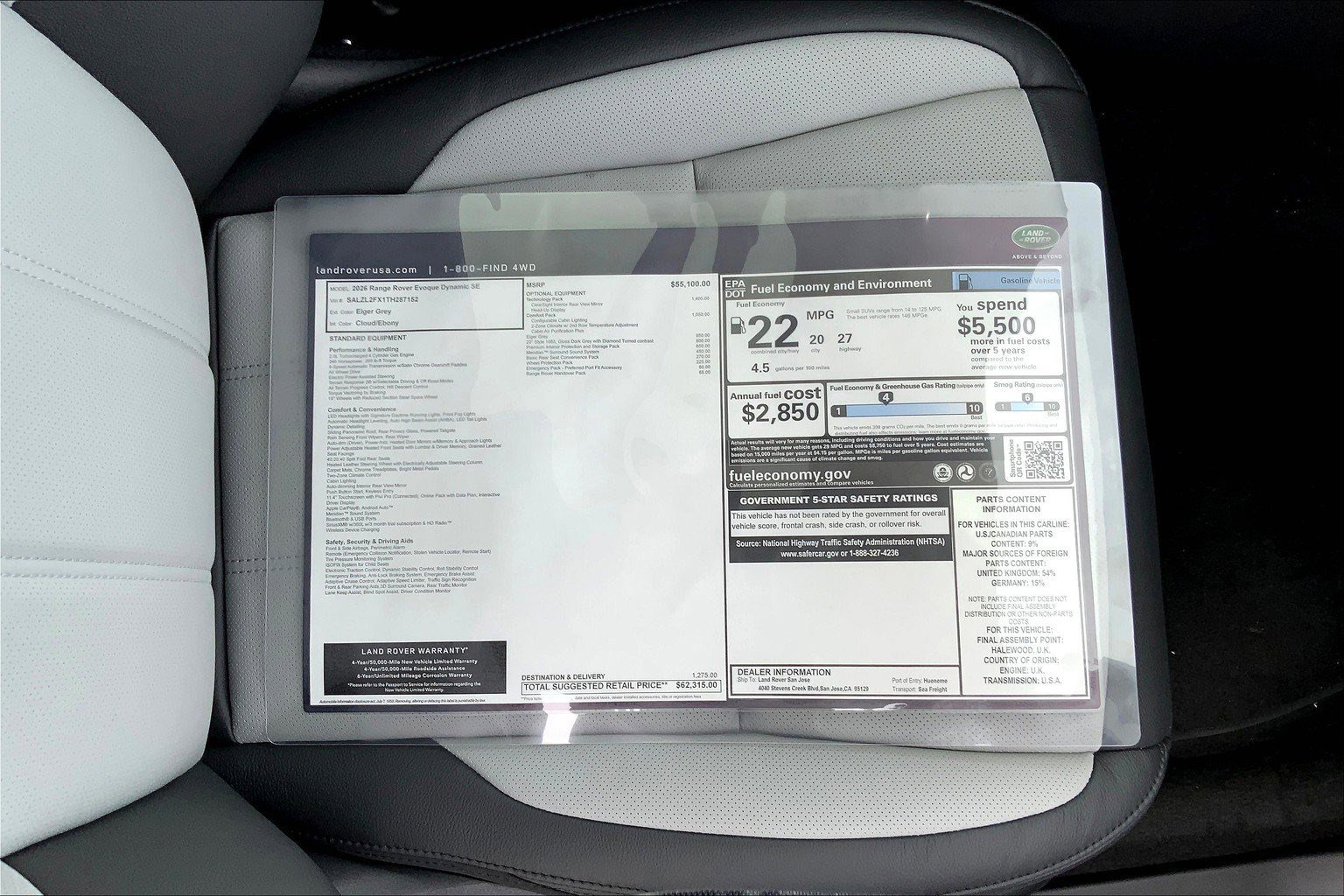2026 Land Rover Range Rover Evoque Dynamic SE photo 13