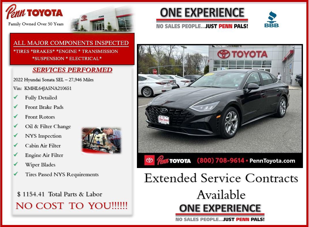 Used 2022 Hyundai Sonata SEL with VIN KMHL64JA5NA210651 for sale in Greenvale, NY